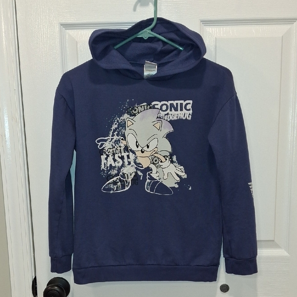 Sonic the Hedgehog Kids Hoodie - Blue.  Size 12-14 - Picture 1 of 8